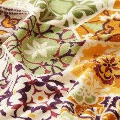 Viscose Jersey Boho Tiles – Natural/green -Tailor Supplies Sales Store ZB02 446