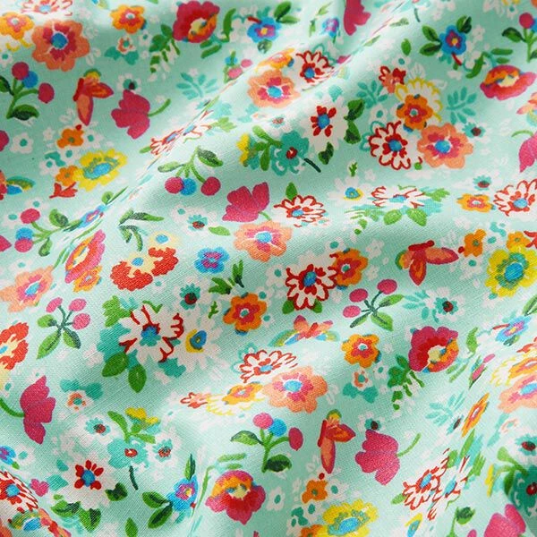 Coated Cotton Cute Flowers – Sky Blue 4 Coated Cotton Cute Flowers – Sky Blue - Image 2