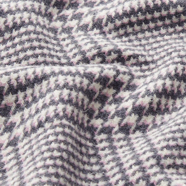 Glen Plaid Coating Fabric – Anthracite/pink 4 Glen Plaid Coating Fabric – Anthracite/pink - Image 2