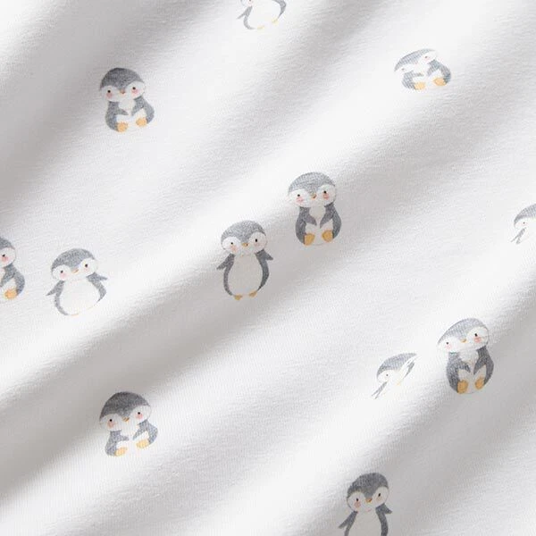 Cotton Jersey Cute Penguin Digital Print – White 4 Cotton Jersey Cute Penguin Digital Print – White - Image 2