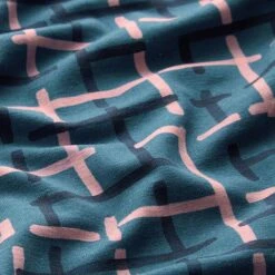 GOTS Cotton Jersey Checks | Tula – Light Petrol -Tailor Supplies Sales Store ZB02 73