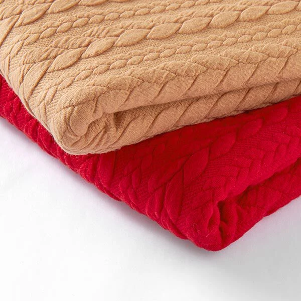 Cabled Cloque Jacquard Jersey – Red 7 Cabled Cloque Jacquard Jersey – Red - Image 5