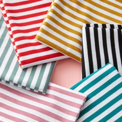 Cotton Jersey Wide Stripes – Mint/white -Tailor Supplies Sales Store ZB03 129