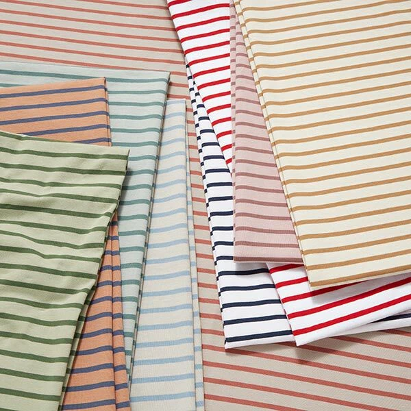 Narrow & Wide Stripes Cotton Jersey – Copper/denim Blue 7 Narrow & Wide Stripes Cotton Jersey – Copper/denim Blue - Image 5