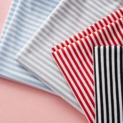 Cotton Jersey Narrow Stripes – Red/white -Tailor Supplies Sales Store ZB03 225