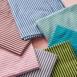 Cotton Jersey Narrow Stripes – Mint/light Blue -Tailor Supplies Sales Store ZB03 226