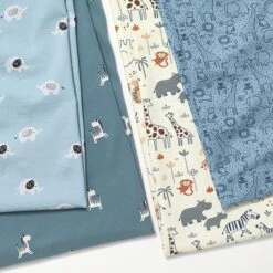 Cotton Jersey Baby Elephants – Light Blue -Tailor Supplies Sales Store ZB03 245