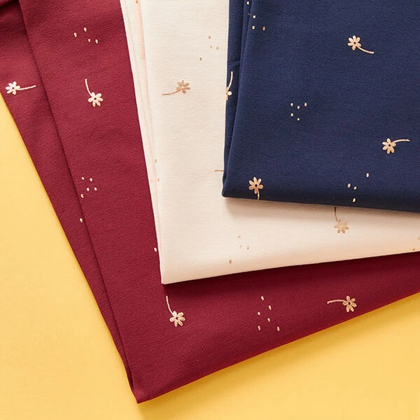 Cotton Jersey Flowers Foil Print – Burgundy/copper 7 Cotton Jersey Flowers Foil Print – Burgundy/copper - Image 5