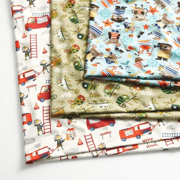 Cotton Jersey Pirate Animals– Aqua Blue 5 Cotton Jersey Pirate Animals– Aqua Blue - Image 3