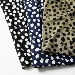 Viscose Jersey, Leopard Print Spots – Khaki/black -Tailor Supplies Sales Store ZB03 277