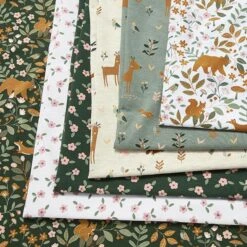 Cotton Jersey Animals In The Wood – Dark Green -Tailor Supplies Sales Store ZB03 46