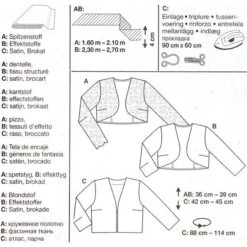 Jacket / Bolero, Burda 7686 -Tailor Supplies Sales Store ZB03 533