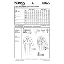Sports Coat / Jacket, Burda 6845 -Tailor Supplies Sales Store ZB03 534