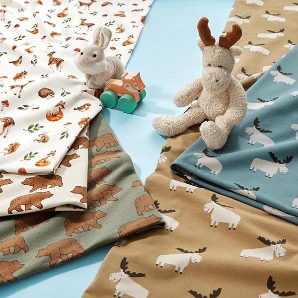 Cotton Jersey Cute Moose – Blue Grey 8 Cotton Jersey Cute Moose – Blue Grey - Image 6