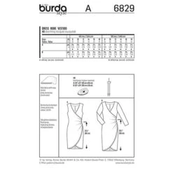 Dress With Wrap-Effect, Burda 6829 -Tailor Supplies Sales Store ZB03 615