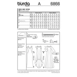 Evening Dress / Overdress, Burda 6866 10 Evening Dress / Overdress, Burda 6866 -Tailor Supplies Sales Store ZB03 641