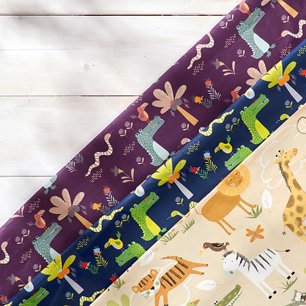 GOTS Cotton Cretonne Safari Animals – Beige 8 GOTS Cotton Cretonne Safari Animals – Beige - Image 6