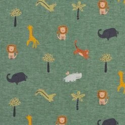 Cotton Jersey Jungle Animals– Green -Tailor Supplies Sales Store ZB04 29