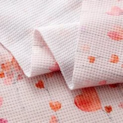Waffle Jersey Heart Flower Vines Digital Print– Rosé -Tailor Supplies Sales Store ZB04 46