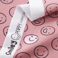 Cotton Jersey Glow-in-the-Dark Smiley – Dusky Pink -Tailor Supplies Sales Store ZB04 57