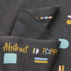 Cotton Jersey Geometric Shapes – Anthracite -Tailor Supplies Sales Store ZB04 84