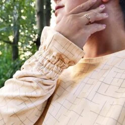 Broken Check Cotton Jersey – Cashew -Tailor Supplies Sales Store ZB04 94