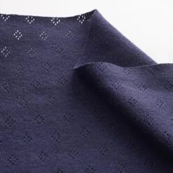 Fine Jersey Knit With Openwork – Navy Blue -Tailor Supplies Sales Store ZB05 14