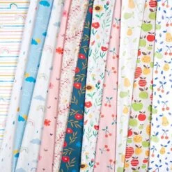 GOTS Cotton Jersey Watercolour Rainbow | Tula – White -Tailor Supplies Sales Store ZB05 17