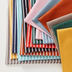 GOTS Cotton Jersey Stripes | Albstoffe – Curry/white -Tailor Supplies Sales Store ZB05 37