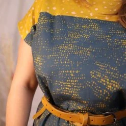 GOTS Cotton Jersey Poppy Seed Heads | Tula – Curry Yellow/pink -Tailor Supplies Sales Store ZB05 6