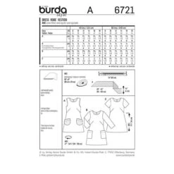 Dress, Burda 6721 -Tailor Supplies Sales Store ZB06 160