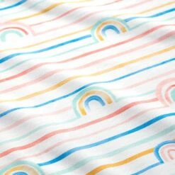 GOTS Cotton Jersey Watercolour Rainbow | Tula – White -Tailor Supplies Sales Store ZB06 6
