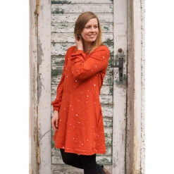 GOTS Cotton Jersey Terrazzo | Tula – Terracotta/orange -Tailor Supplies Sales Store ZB06 9