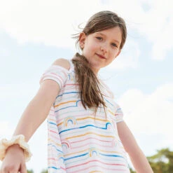 GOTS Cotton Jersey Watercolour Rainbow | Tula – White -Tailor Supplies Sales Store ZB07 7