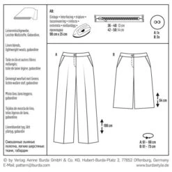 Pants, Burda 6613 -Tailor Supplies Sales Store ZB10 35