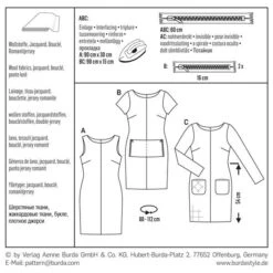 Dress, Burda 6609 -Tailor Supplies Sales Store ZB10 40