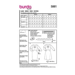 Dress | Burda 5861 | 34-44 -Tailor Supplies Sales Store ZB11 100