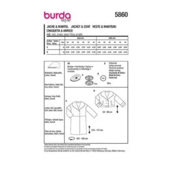 Jacket / Coat | Burda 5860 | 34-44 -Tailor Supplies Sales Store ZB11 172