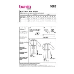 Plus-Size Dress | Burda 5882 | 44-54 -Tailor Supplies Sales Store ZB11 222