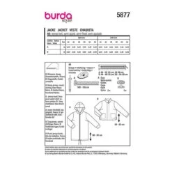 Plus-Size Jacket | Burda 5877 | 44-54 -Tailor Supplies Sales Store ZB11 66