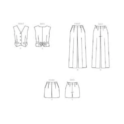 Vest / Pants / Shorts | Butterick 6901 | 42-50 11 Vest / Pants / Shorts | Butterick 6901 | 42-50 -Tailor Supplies Sales Store ZB11 70
