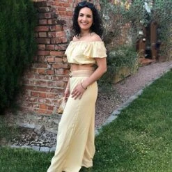 Cotton Viscose Blend Stripes – Curry Yellow/offwhite -Tailor Supplies Sales Store ZB12