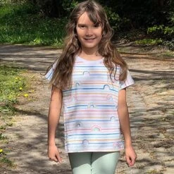 GOTS Cotton Jersey Watercolour Rainbow | Tula – White -Tailor Supplies Sales Store ZB13 1